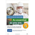 NMC PST191PP The Covid-19 Vaccine (Food Safety Worker) Poster, 18" x 12", Paper, 5/Pk