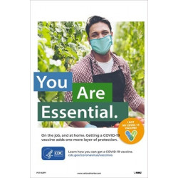 NMC PST192PP Covid-19 Vaccine Poster (Agricultural Worker) Poster, 18" x 12", Paper, 5/Pk