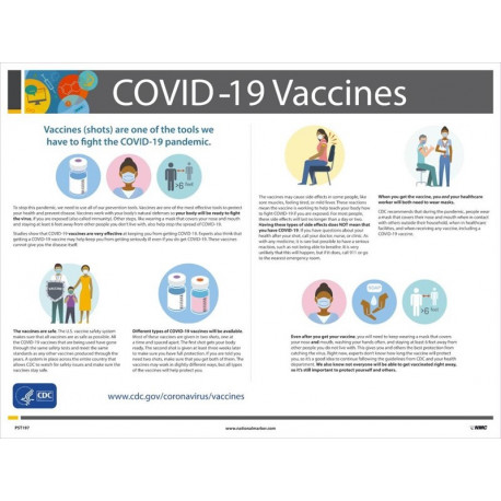 NMC PST197 Covid-19 Vaccine Awareness & Education Poster, English, 24" x 18", Polytag