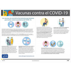 NMC PST197SP Covid-19 Vaccine Awareness & Education Poster, Spanish, 24" x 18", Polytag
