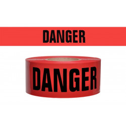 NMC PT16RT-3 Danger Repulpable Barricade Tape, Red, 3" x 1620"