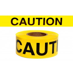 NMC PT1RT-3 Caution Repulpable Barricade Tape, Yellow, 3" x 1620"