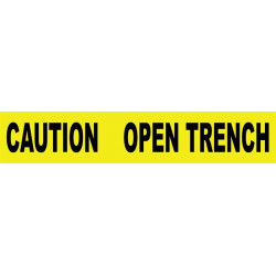 NMC PT2 Caution, Open Trench Barricade Tape, 3 Mil, 3" x 12000"