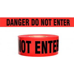 NMC PT25RT Danger, Do Not Enter Repulpable Barricade Tape, Red, 3" x 1620"