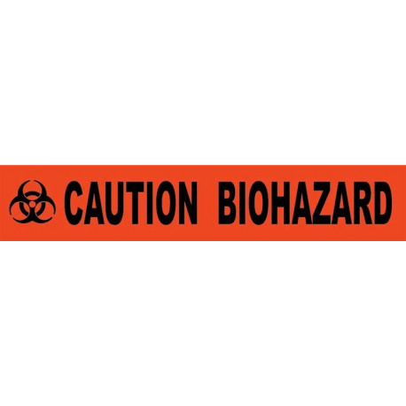 NMC PT40 Caution, Biohazard Barricade Tape, 4 Mil, 3" x 12000"