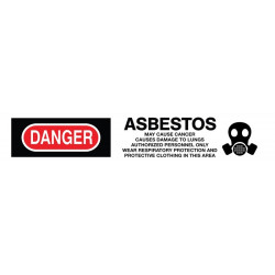 NMC PT51 OSHA Danger, Asbestos May Cause Cancer Barricade Tape, 3 Mil, 3" x 12000"