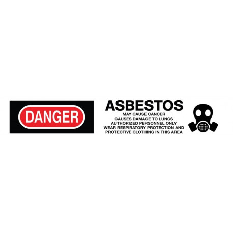 NMC PT51 OSHA Danger, Asbestos May Cause Cancer Barricade Tape, 3 Mil, 3" x 12000"