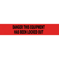 NMC PT56 Danger, This Equipment Has Been Locked Out Barricade Tape, 3 Mil, 3" x 12000"