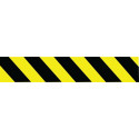 NMC PT65-2ML Black/Yellow Stripe Barricade Tape, 2 Mil, 3" x 12000"