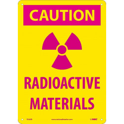 NMC R28AB Caution, Radioactive Materials Sign (Graphic), 14" x 10", Standard Aluminum
