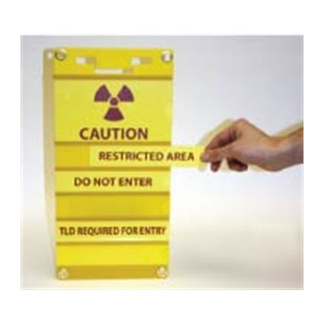 NMC R3 3 Pocket Insert Slide Radiation Sign Kit, 13.5" x 8.25", .125 Rigid Plastic