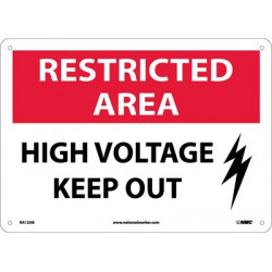 NMC RA12 Restricted Area, High Voltage Keep Out Sign (Graphic), 10" x 14"