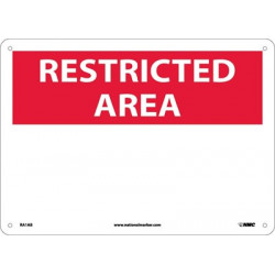 NMC RA1 Restricted Area, Blank Sign, 10" x 14"