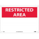 NMC RA1 Restricted Area, Blank Sign, 10" x 14"