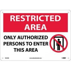 NMC RA24 Restricted Area, Only Authorized Persons Sign (Graphic), 10" x 14"