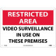 NMC RA30 Restricted Area, Video Surveillance In Use Sign, 10" x 14"