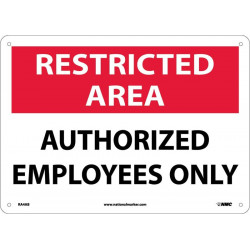 NMC RA4 Restricted Area, Authorized Employees Only Sign