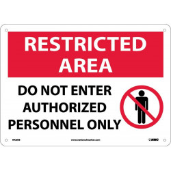 NMC RA8 Restricted Area, Do Not Enter Authorized Personnel Only Sign (Graphic), 10" x 14"