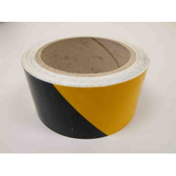 NMC RHS Reflective Striped Safety Tape, Black/Yellow