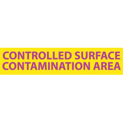 NMC RI14 Radiation Insert, Controlled Surface Contaminated Area Sign, 1.75" x 8", Polycarbonate .020