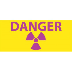 NMC RI2 Radiation Insert, Danger Sign (Symbol), 3.5" x 8", Polycarbonate .020