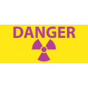NMC RI2 Radiation Insert, Danger Sign (Symbol), 3.5" x 8", Polycarbonate .020