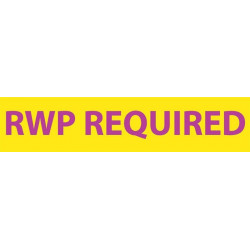 NMC RI28 Radiation Insert, RWP Required Sign, 1.75" x 8", Polycarbonate .020