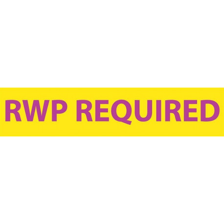 NMC RI28 Radiation Insert, RWP Required Sign, 1.75" x 8", Polycarbonate .020
