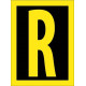 NMC RL Reflective Letters Label, Yellow/Black, Reflective Vinyl Sheeting