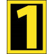 NMC RN Reflective Numbers Label, Yellow/Black, Reflective Vinyl Sheeting