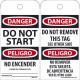 NMC RPT Danger, Do Not Start (Bilingual) Tag, 6" x 3", Unrippable Vinyl, 25/Pk