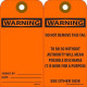 NMC RPT Warning Header Tag, 6" x 3", .015 Mil Unrippable Vinyl, 25/Pk