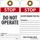 NMC RPT Stop, Do Not Operate Tag, 6" x 3", .015 Mil Unrippable Vinyl, 25/Pk