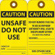 NMC RPT Caution, Unsafe Do Not Use Tag, 6" x 3", .015 Mil Unrippable Vinyl, 25/Pk