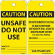 NMC RPT149ST Caution, Unsafe Do Not Use Tag (Hole), 6" x 3", Synthetic Paper, 25/Pk
