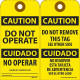 NMC RPT Caution, Do Not Operate (Bilingual) Tag, 6" x 3", .015 Mil Unrippable Vinyl, 25/Pk