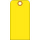 NMC RPT156G Blank Tag, Yellow, 6" x 3", .015 Mil Unrippable Vinyl, 25/Pk w/ Grommet