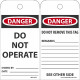 NMC RPT1AST Danger, Do Not Operate Tag, 6" x 3", Synthetic Paper w/ 1 Top Center Hole, Zip Ties Included, 25/Pk