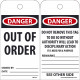 NMC RPT Danger, Out Of Order Tag, 6" x 3", Unrippable Vinyl, 25/Pk