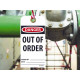 NMC RPT25AST Danger, Out Of Order Tag, 6" x 3", Synthetic Paper w/ 1 Top Center Hole, Zip Ties Included, 25/Pk
