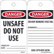 NMC RPT34ST Danger, Unsafe Do Not Use Tag (Hole), 6" x 3", Synthetic Paper, 25/Pk