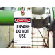 NMC RPT34ST Danger, Unsafe Do Not Use Tag (Hole), 6" x 3", Synthetic Paper, 25/Pk