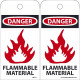 NMC RPT Danger, Flammable Material Tag, 6" x 3", Unrippable Vinyl, 25/Pk