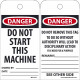 NMC RPT7CST Danger, Do Not Start This Machine Tag, 6" x 3", Synthetic Paper w/ 1 Top Center Hole, Zip Ties Included, 25/Pk