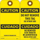 NMC RPT Caution Bilingual Tag, 6" x 3", Unrippable Vinyl, 25/Pk