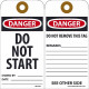 NMC RPT-22A Danger, Do Not Start Tag, 6" x 3", Unrippable Vinyl w/ 1 Top Center Hole, Zip Ties Included, 25/Pk