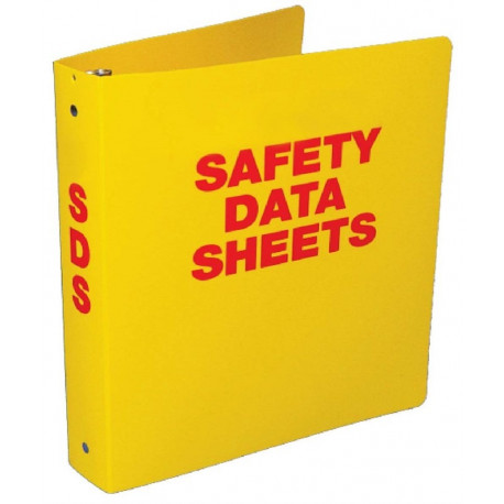 NMC RTK63 Safety Data Sheet Binder, Yellow, 3" Rings, One 3/8" Hole In Top Of Spine