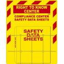 NMC RTK84 Right To Know Center, 20" x 16", 1 Basket, Red On Yellow