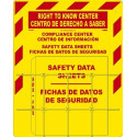NMC RTK84BI Right To Know Center (Bilingual), 20" x 16", 1 Basket, Red On Yellow