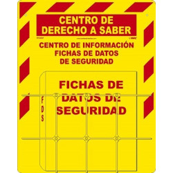 NMC RTK84SP Right To Know Center (Spanish), 20" x 16", 1 Basket, Red On Yellow